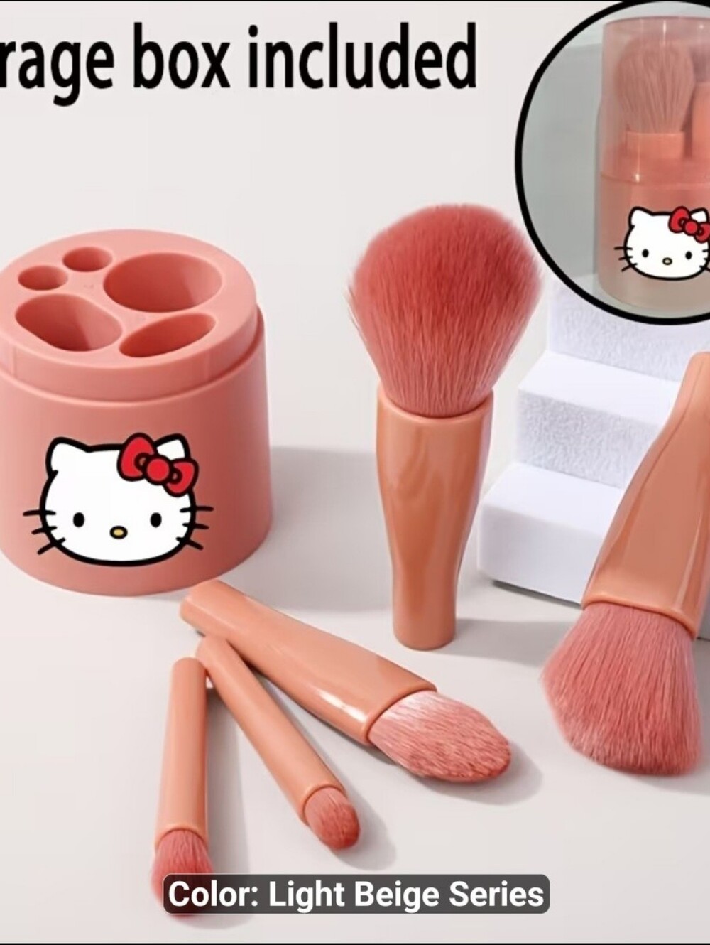 Hello Kitty Pink Makeup Brush Set - Picture 3 of 10